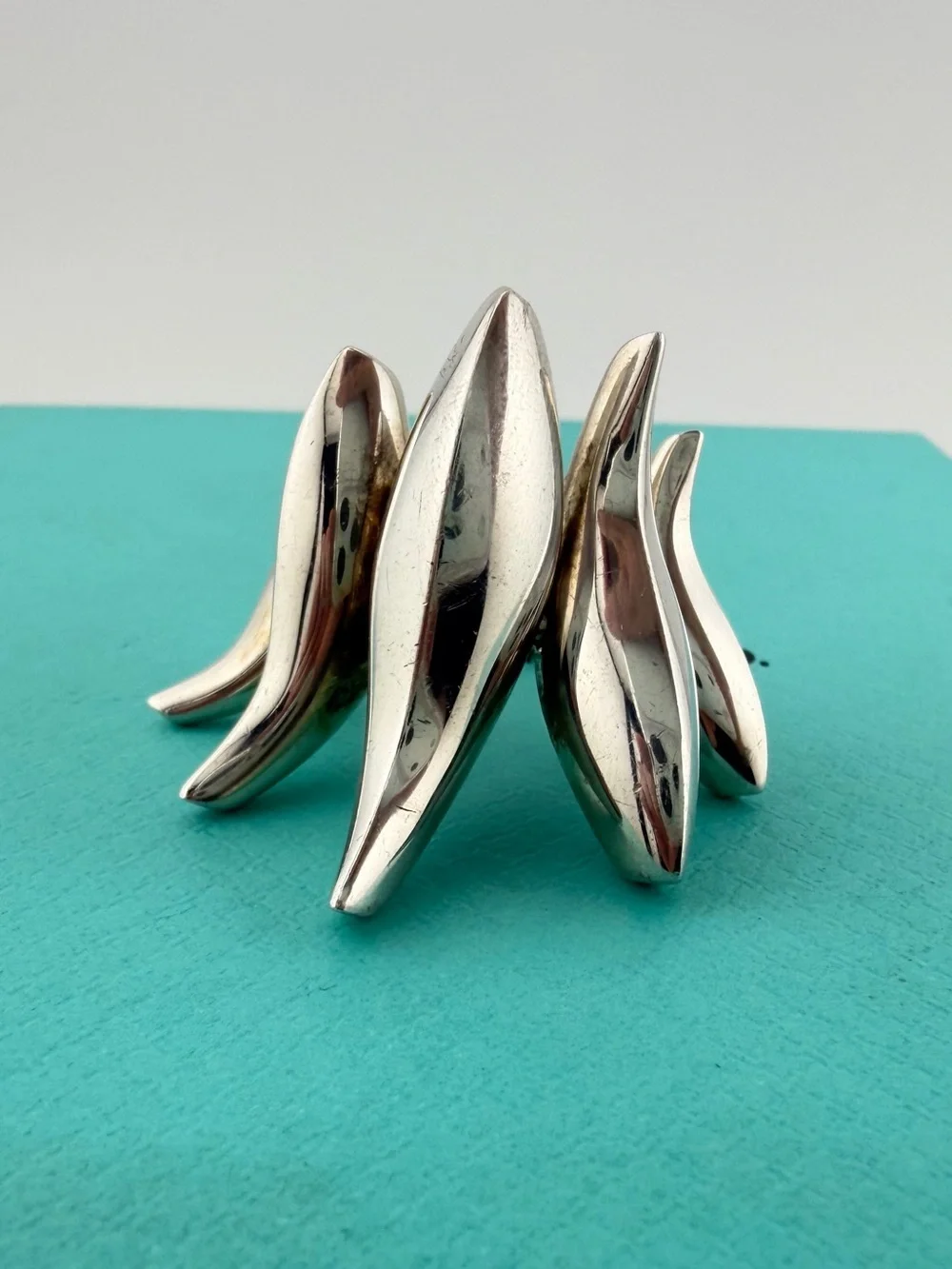 RARE Tiffany & Co. Frank Gehry Five Fish Ring Sterling Silver Size 5